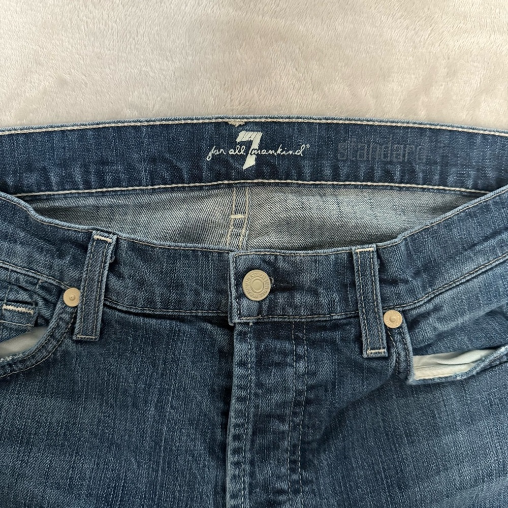 7 For All Mankind Bootcut Jeans Women Size 32 Medium Wash Stretch Denim - Picture 2 of 10